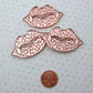 Rose Gold LEOPARD LIPS - Animal Print Cabochons in Mirror Laser Cut Acrylic