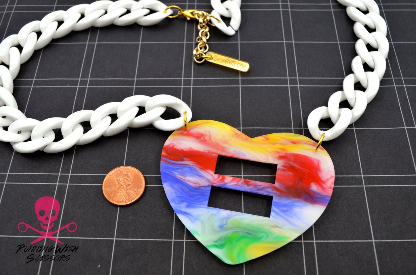 SALE PRIDE Equality Heart Laser Cut Acrylic Necklace