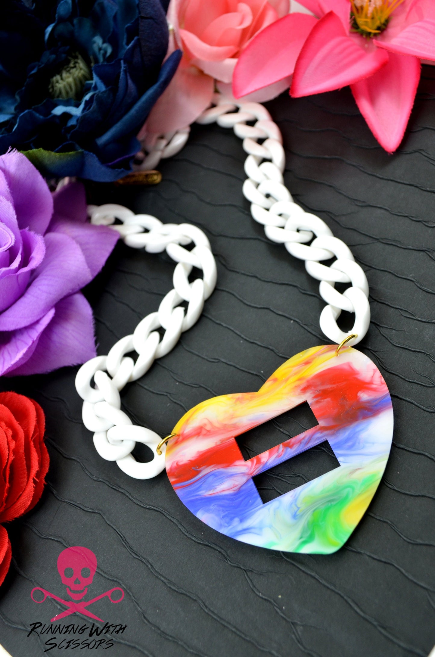 SALE PRIDE Equality Heart Laser Cut Acrylic Necklace