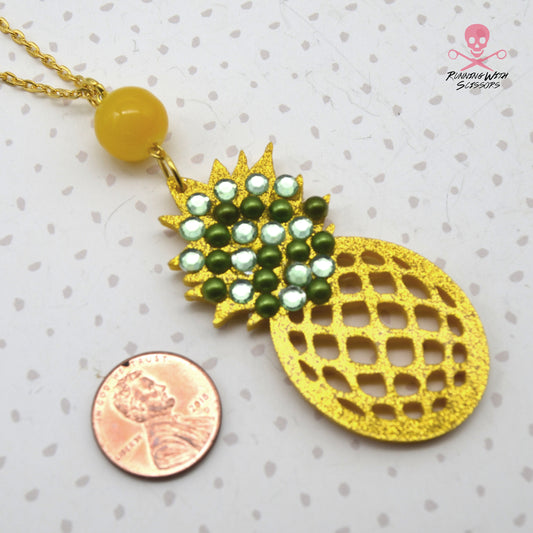 SALE PINEAPPLE BLING Dangle Necklace