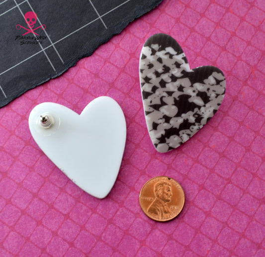 SALE Snakeskin Heart Statement Studs