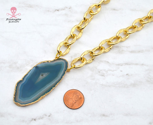 CALM WATERS - Geode Slice Necklace