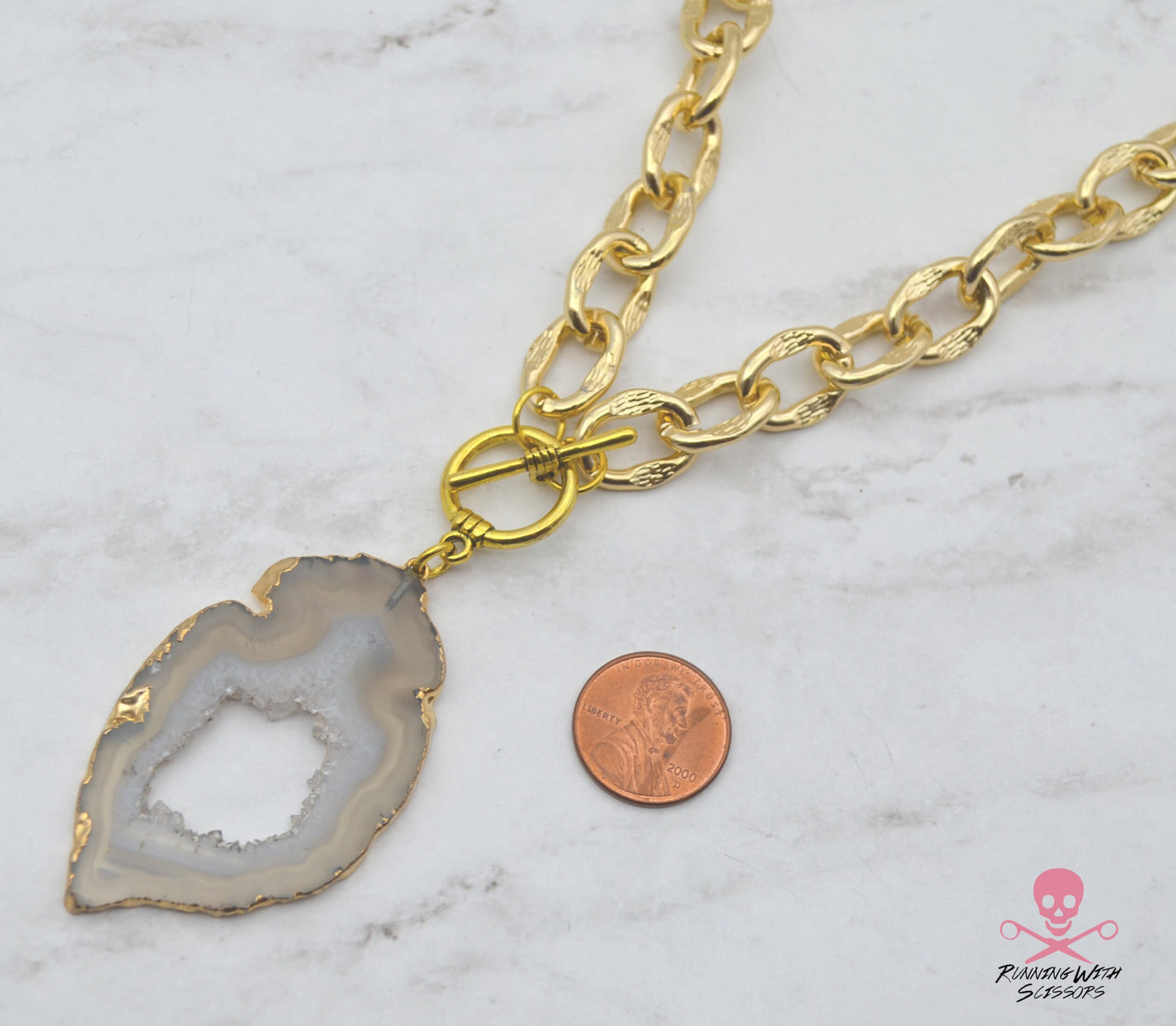 DRUZY COUTURE Geode Slice Necklace