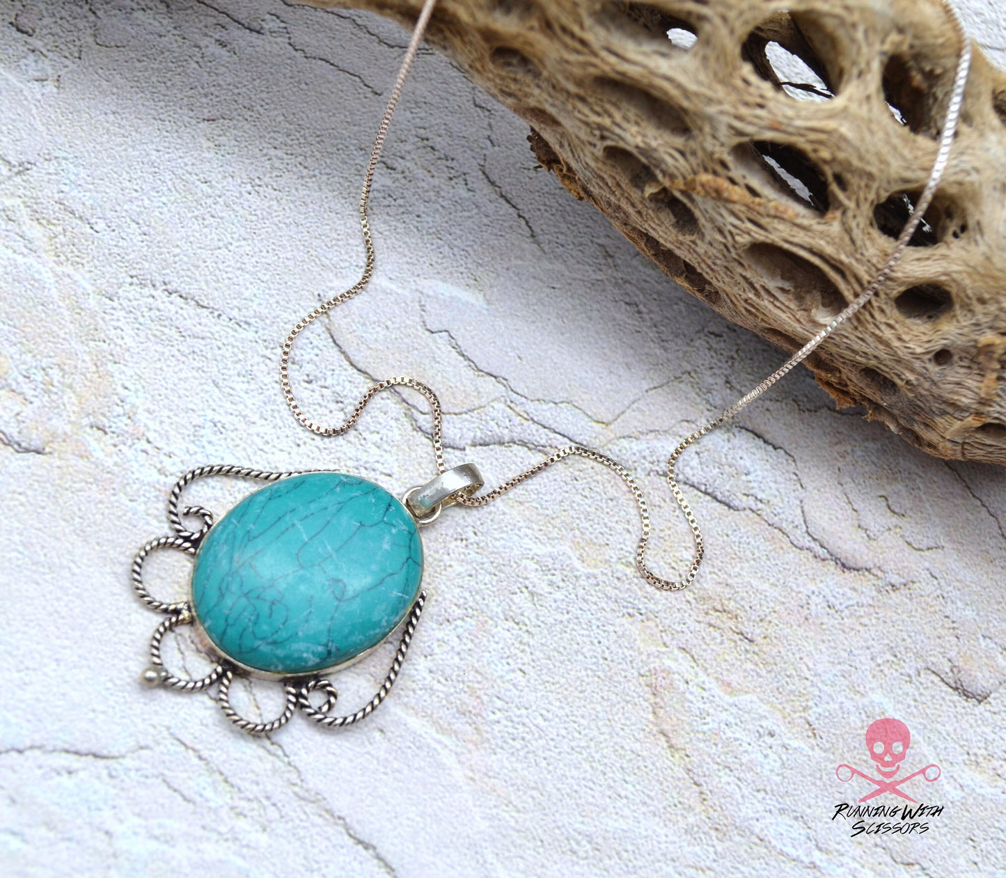SALE Dazzling Turquoise Necklace 925 Sterling Silver