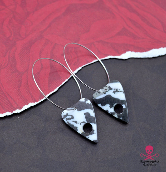 SALE SNAKESKIN PLANCHETTE Acrylic Statement Hoops