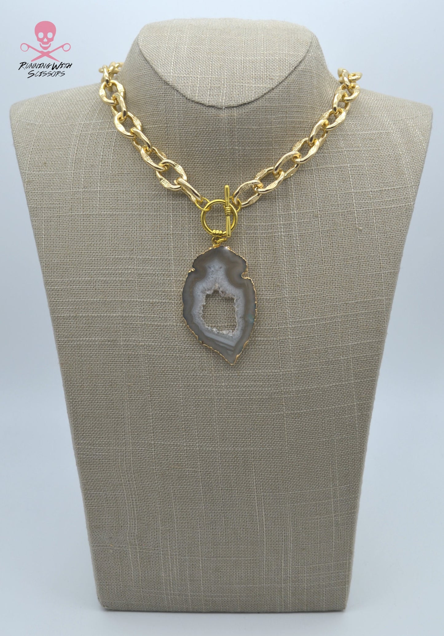 DRUZY COUTURE Geode Slice Necklace