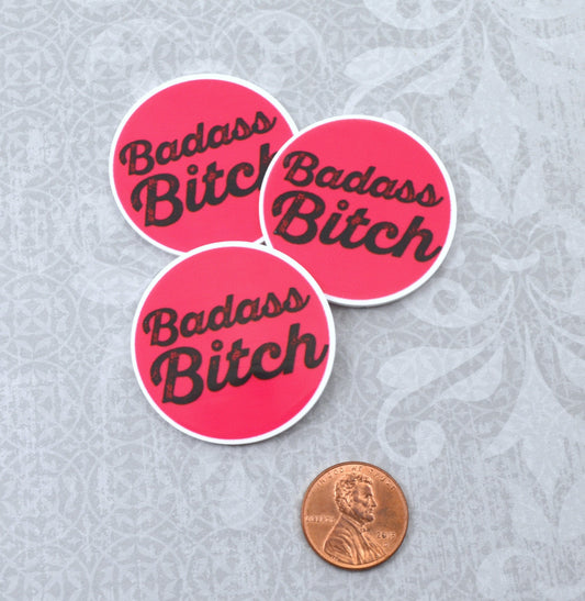 BAD@ss BITCH-Word cabochon in UV print Laser Cut Acrylic