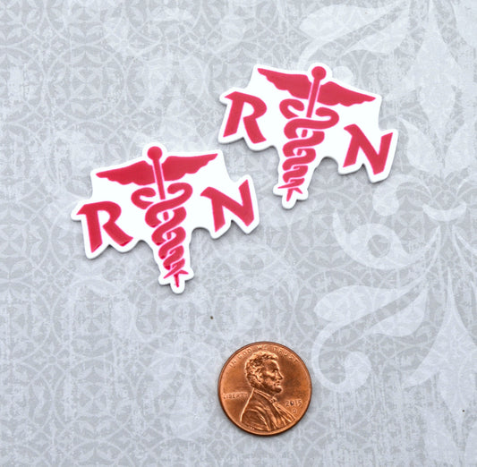 RN CADUCEUS Word cabochon in UV print Laser Cut Acrylic