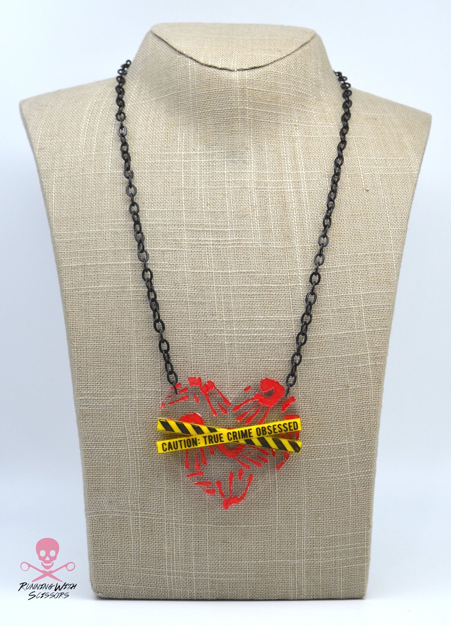 TRUE CRIME OBSESSED Laser Cut Acrylic Necklace