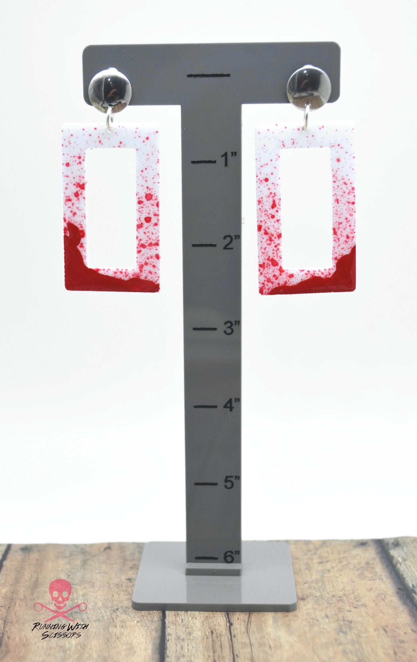 SALE BLOOD SPATTER Dangles - Post Top Laser Cut Acrylic