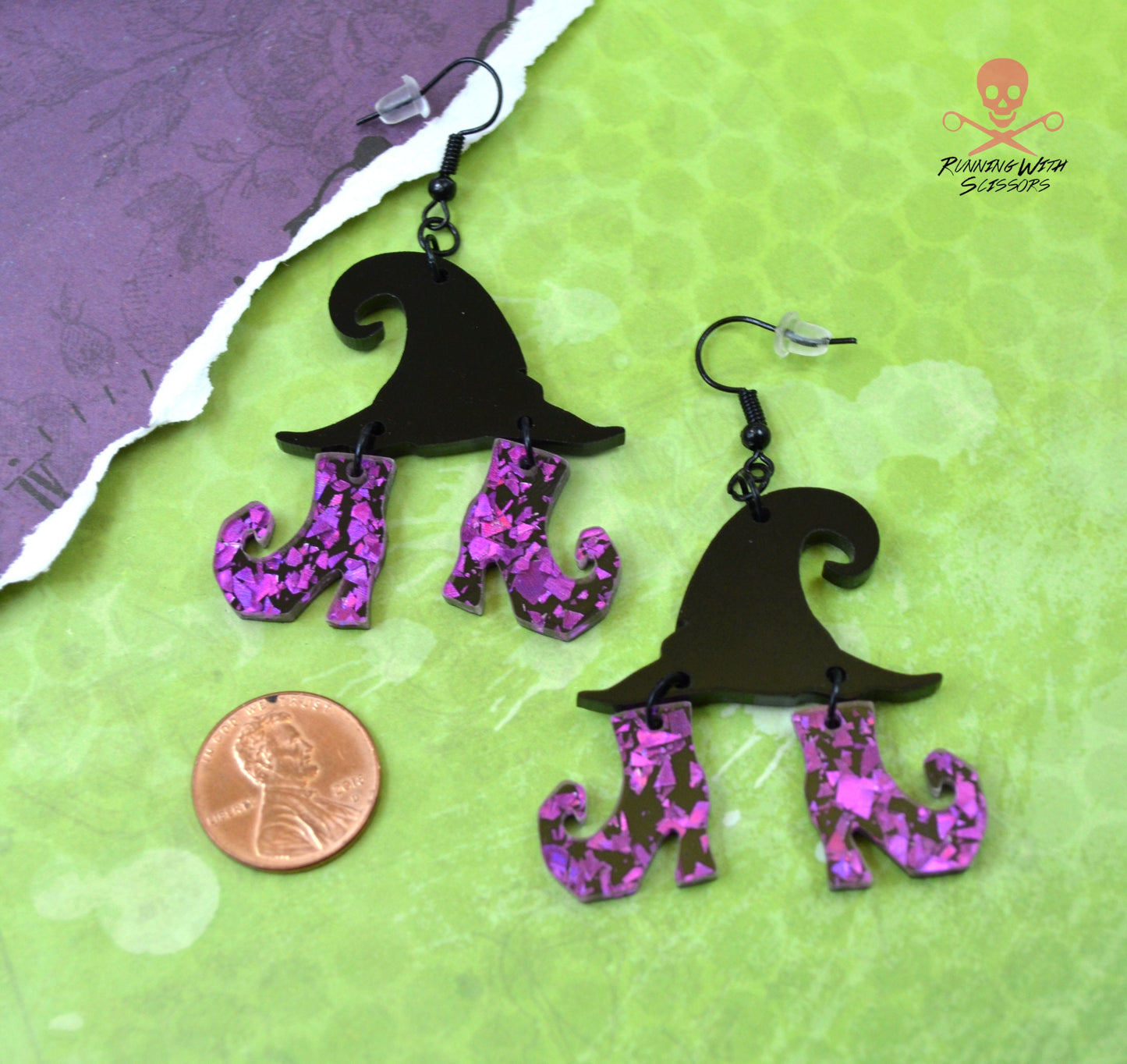 SALE KNOCKIN BOOTS Witch Earrings - Laser Cut Acrylic Earrings