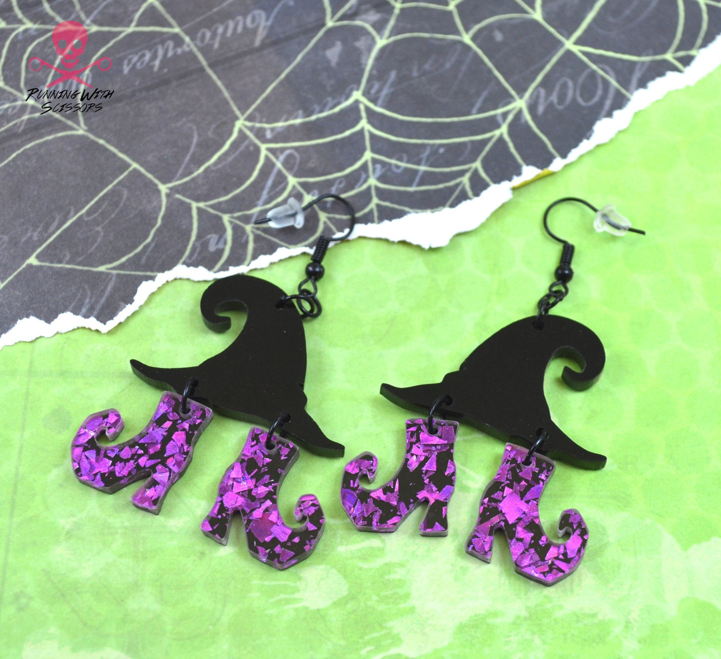 SALE KNOCKIN BOOTS Witch Earrings - Laser Cut Acrylic Earrings