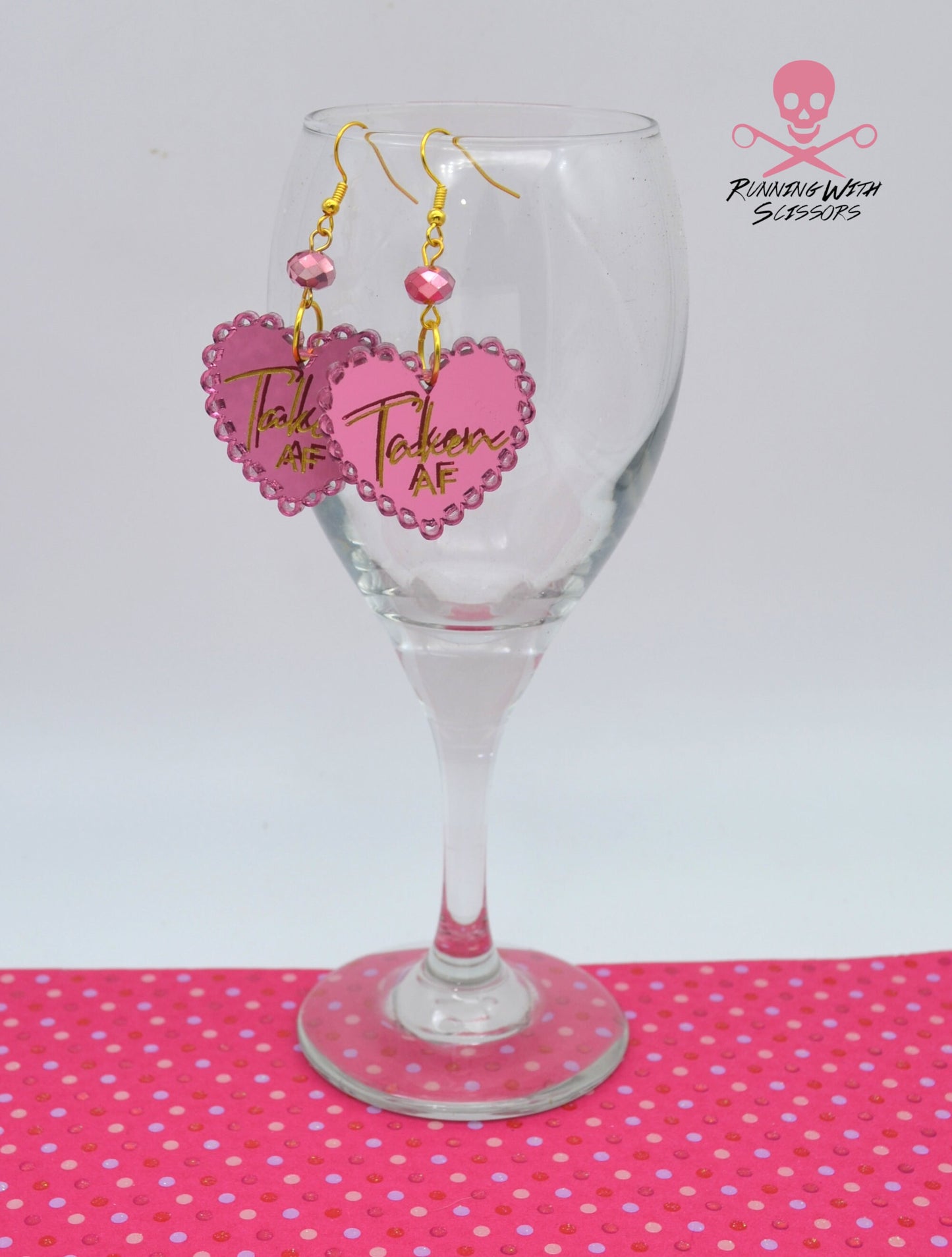 SALE TAKEN AF Laser Cut Acrylic Heart Dangle Earrings