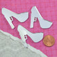 3 SILVER MIRROR Trigger Heel Cabs in SILVER Mirror Laser Cut Acrylic