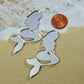 2 SILVER MIRROR MERMAIDS Set of 2 Laser Cut Acrylic Flat Back Cabochons