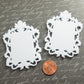 WHITE FILIGREE CAMEOS Ornate Rectangle Frame Settings Laser Cut Acrylic