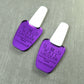 PURPLE OMG Nail Polish CABS Set of 2 Purple Mirror and White Laser Cut Acrylic Cabochons