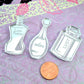 ASSORTED SILVER PERFUMES Flat Back Cabochons Silver Mirror