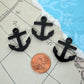 3 ANCHOR CABOCHONS in Black Laser Cut Acrylic