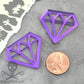 PURPLE DIAMOND CABS Set of 2 Purple Mirror Laser Cut Acrylic Cabochons