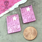 B*tch Don't Kill My Vibe Flat Back Cabochons in Pink Mirrored Laser Cut Acrylic