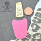 XL Pink and Gold Mirror Nail Girl Polish Cabochon Laser Cut Acrylic Flat Back