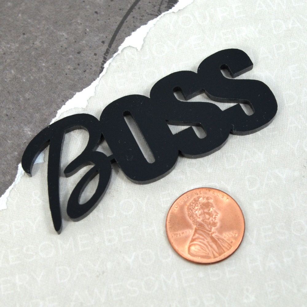 BLACK BOSS CABOCHON -  Laser Cut Acrylic Cab