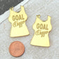 GOAL DIGGER Gold Mirror Charms Flat Back Laser Cut Acrylic