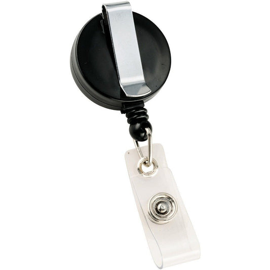 Clockwork Black Retractable Badge Reel ID Holder