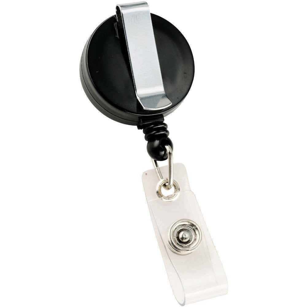 I Don't Do Mornings Grey and Black Retractable Badge Reel ID Holder