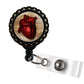 Anatomical Heart Tan and Black Retractable Badge Reel ID Holder