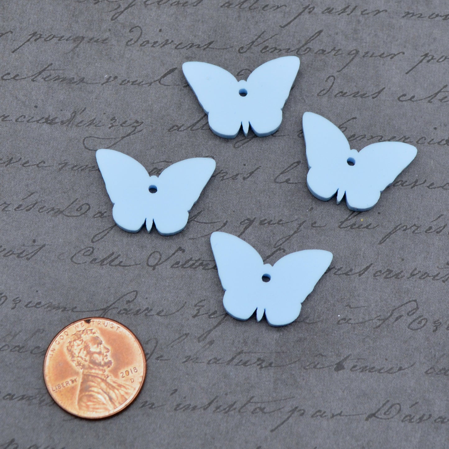 BABY BLUE BUTTERFLY CHARMS In Baby Blue Laser Cut Acrylic