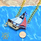 Stormy Seas Pirate Ship Laser Cut Acrylic Necklace