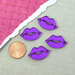 Copy of PURPLE MIRROR  LIPS - 4 Charms - 2 Holes - Laser Cut Acrylic