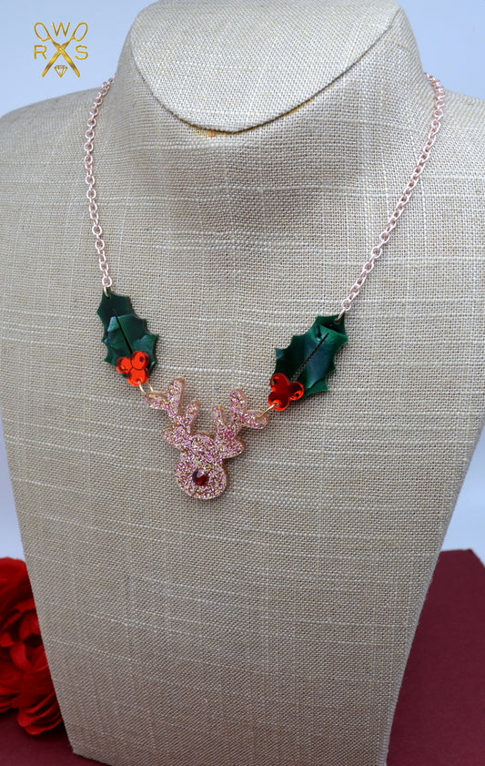 Reindeer Wishes Necklace - Holiday Necklace