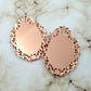 ROSE GOLD CAMEOS  Mirrored Filigree 30 x 40 mm Ornate Oval Settings Laser Cut Acrylic