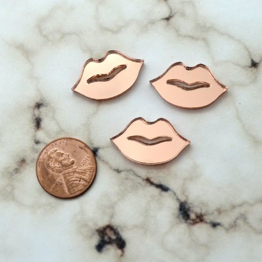 ROSE GOLD MIRROR  LIPS 3 Pieces In Laser Cut Acrylic